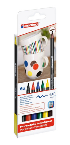 Marcador Para Porcelana Ceramica Edding 4200 Set 6 Colores