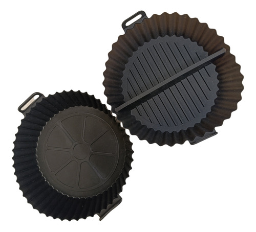 2 Formas De Silicone Para Airfryer (1 C/ Divisória E 1 S/)