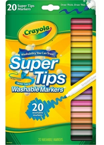 Marcadores Crayola Super Tips 20 Lettering Lavables