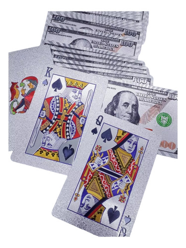 Baralho Silver Folheado Jogos Truco Carta Prata Poker 