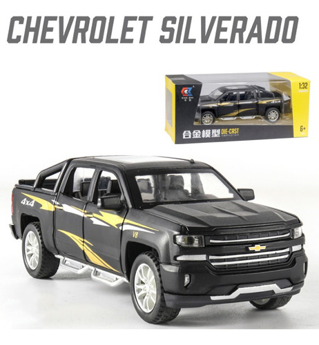 Chevrolet Silverado V8 4×4 Camioneta Miniatura Metal Autos A