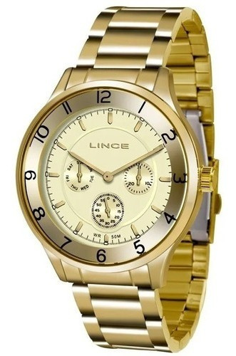 Relógio Feminino Lince Dourado Multifuncional Lmg4377l C1kx