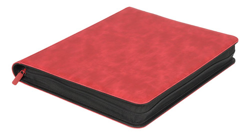 Carpeta Con Cremallera Para Almacenamiento De Tarjetas, Rojo