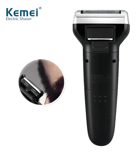 Máquina de barbear depiladora nasal com aparador de barba preta 3 em 1