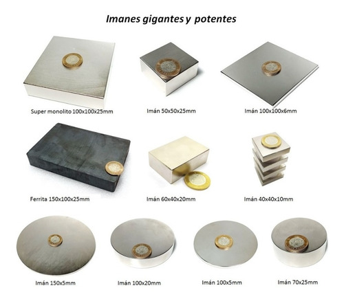 Imagen 4 de 10 de 50 Imanes Neodimio 10mm X 10mm X 1mm Broche Xto