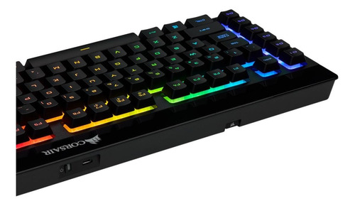Imagen 4 de 5 de Teclado gamer bluetooth Corsair K57 QWERTY Rubber Dome inglés US color negro con luz RGB
