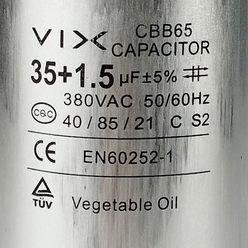 Capacitor 35 + 1.5 Uf 380v Cbb65