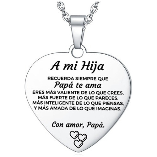 Collar Cadena Colgante Padre A Hija + Caja De Regalo