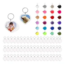 Comprar 100 Llaveros Acrilicos + 24 Llaveros Pompón De Peluche Suave