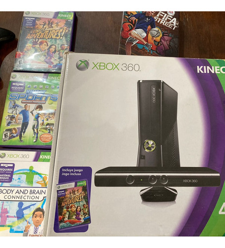 Xbox 360 S 4gb System Kinect Consola, 2controles Y 12 Juegos