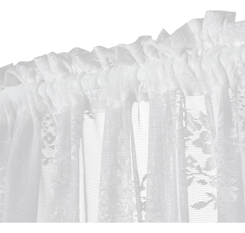 Cortina Para Puerta Francesa Con Encaje, 1 Par De Cortinas E