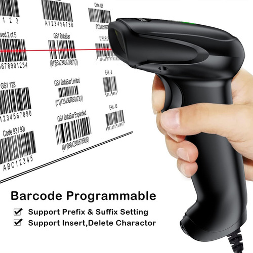 Usb Láser Barcode Scanner Handheld Handheld 1d Bar Bar Code