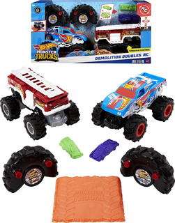 Hot Wheels Monster Trucks Set 2 Camiones Control Remoto Rc