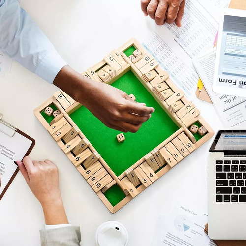Juego De Mesa Dados Tablero Shut The Box Para Niños Adultos