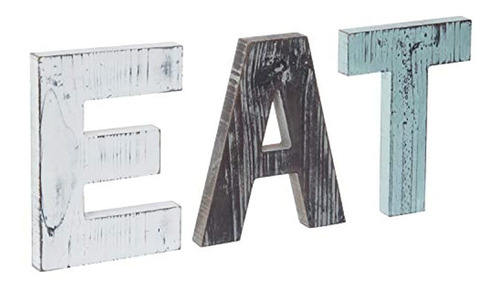 Letras Decorativas De Madera, Diseño Rústico Multicolor.