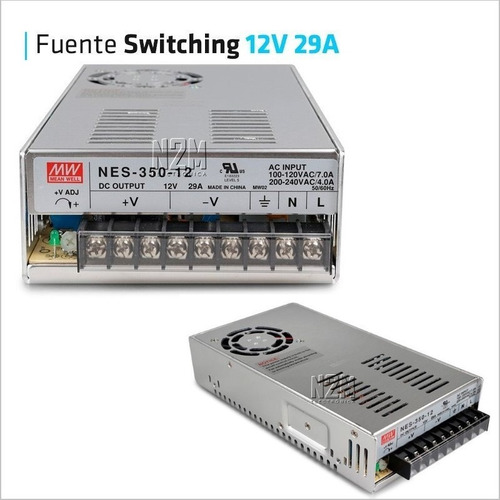 Imagen 3 de 10 de Fuente 12v 30a Metalica Regulada Switching Tira Led Cctv