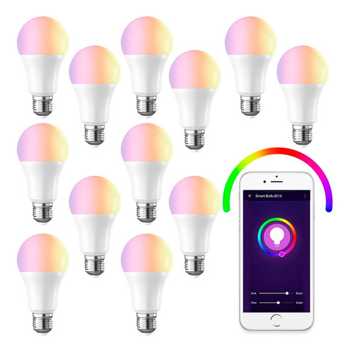 Lampara X12 Luz Led Smart Inteligente Rgb 9w Wifi Bluetooth