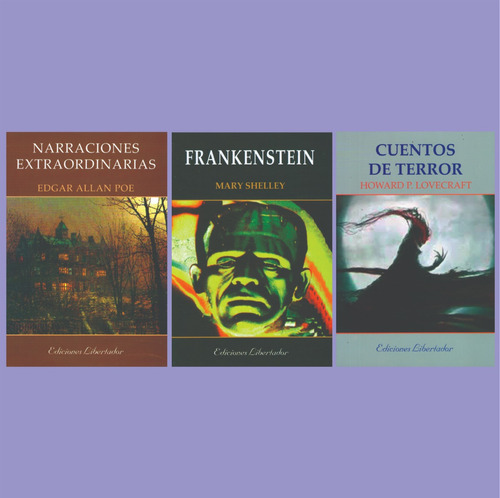 Poe Lovecraft Shelley Lote X 3 Libros Frankenstein Terror