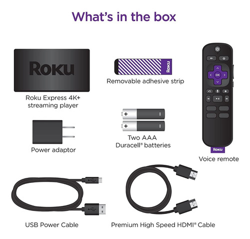 Roku Express 4k+ 3941 Función De Voz Con 1gb Ram