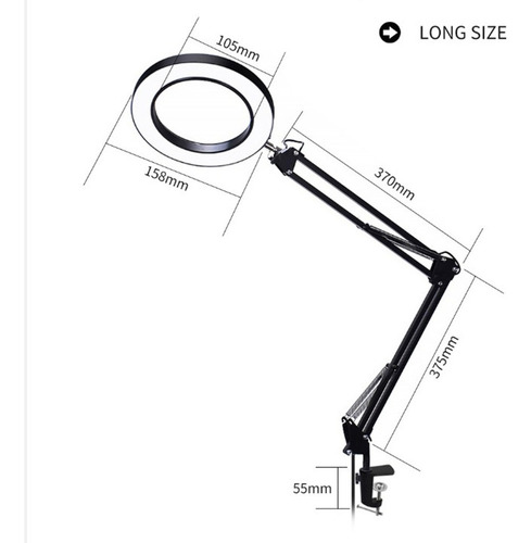 Q Luz Led Lámpara Grande Iluminada Escritorio Lupa