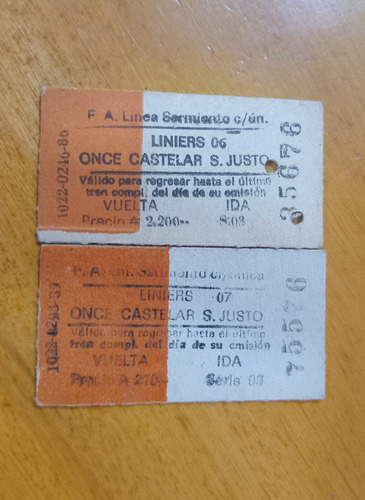 14 Antiguos Boletos Tren Ferrocarril Varios (Usado)