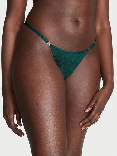 Set De Tangas De Victoria's Secret Negra Y Verde Oscuro