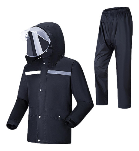 Traje De Lluvia Con Puños Ajustables Para Hombre, Chaqueta