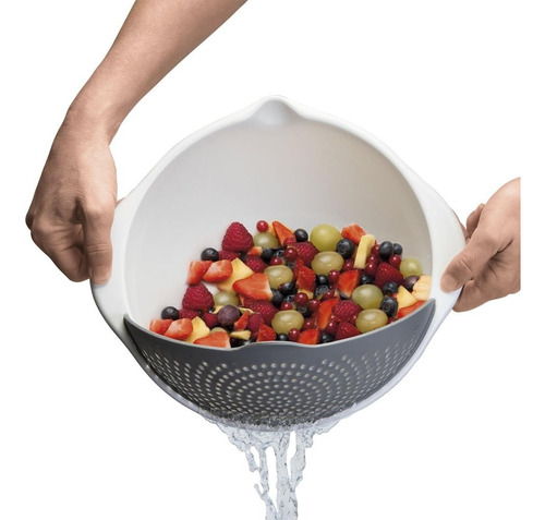 Bowl Y Escurridor 2 En 1 Metaltex Blanco