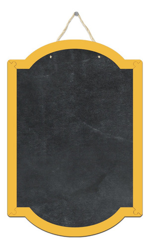 Pizarrón Pizarra Decorativa Cuadro Marco Amarillo 29x43cm