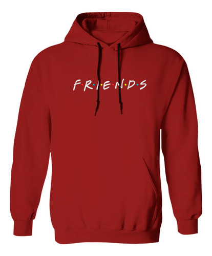 Sudadera Con Gorro Bordada Friends Serie Letras Logo Simbolo