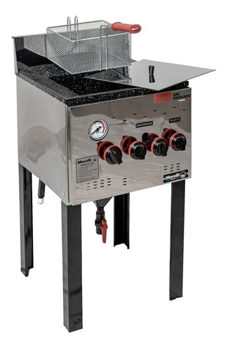 Freidora A Gas Morelli F-15 Standard Para 15 Litros Color Plata