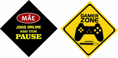 2 Placas Gamer Zone Jogo Online Não Tem Pause Porta Quarto