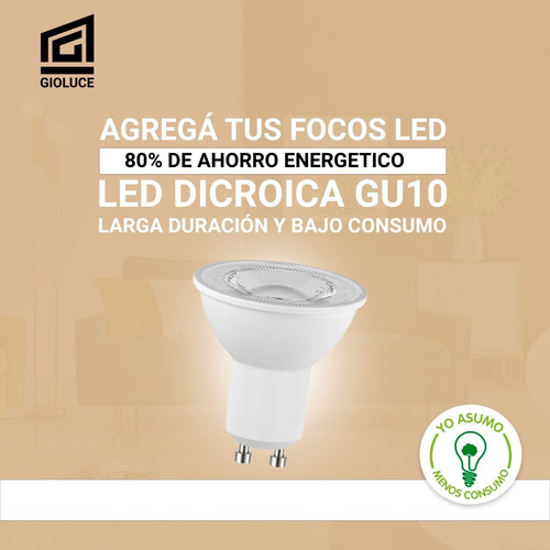 Lampara Led Dicroica Gu10 7w Fria Calida X10 Bajo Consumo Color de la luz Blanco frío