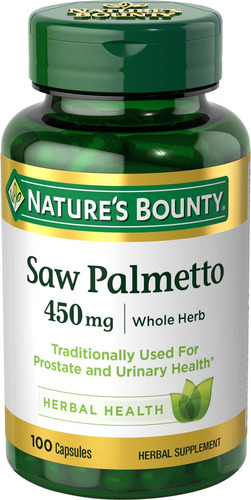 Suplemento Nature's Bounty Saw Palmetto 450 Mg 100 Cápsulas