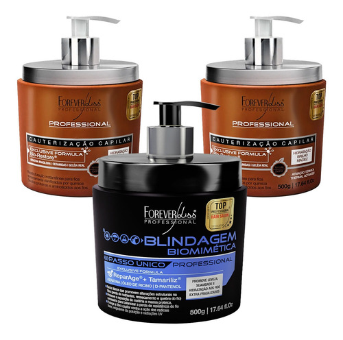 Kit 2 Cauterização E 1 Blindagem Biomimética Forever Liss