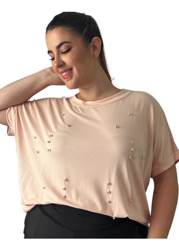 Remera De Modal Con Brillo Mujer Talle Grande