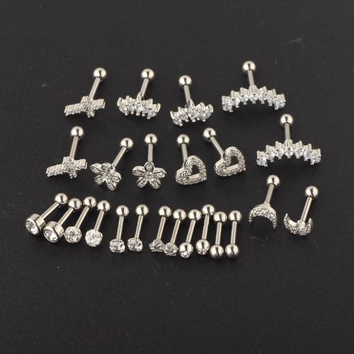 24 Piezas De Aretes De Cartílago Conjunto De Joyas Con