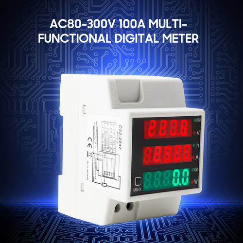 Medidor Digital De Energía Ac80-300v 100a, Multímetro De Rie