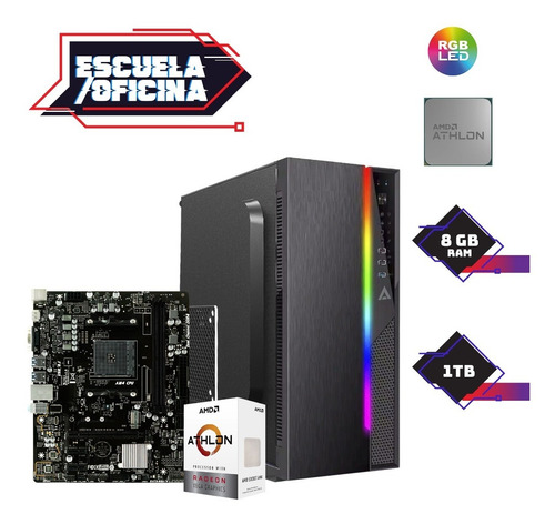 Imagen 2 de 7 de Pc Gamer Sg Amd 3000g Ddr4 8gb Dd 1tb Rgb 500w Nuevo