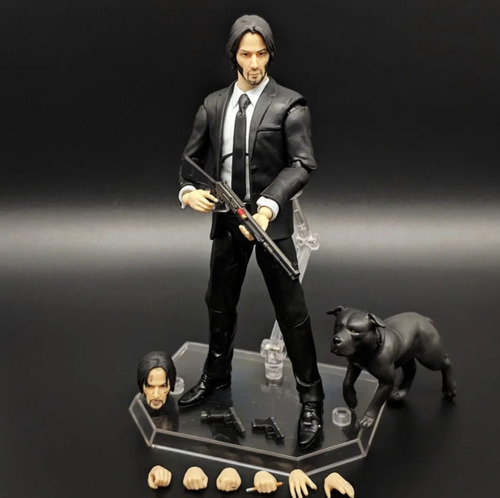 Figura Articulada De John Wick Y Perro The Boogeyman 15cm