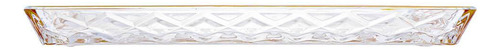 Travessa De Vidro Retangular Diamond Fio De Ouro Lyor