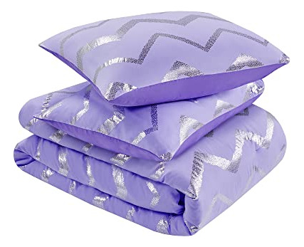 Juego De Edredón Doble Codi Ziggy Purple, Bonita Cama Para N