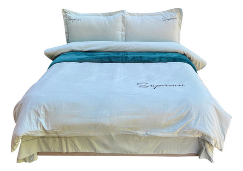 Duvet Sampson Bordado Aqua Queen