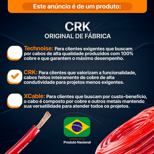 Rolo Cabo Fio Som 100% Cobre 21mm 5mt Bateria Módulo Força