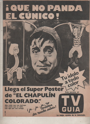 Publicidad De La Revista T V Guia -  El Chapulin -  Años 80