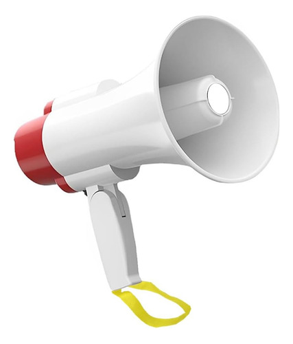 Megafone Carregável Com Sirene E Gravador Usb Cartão Tf 30w Cor Branco Com Vermelho