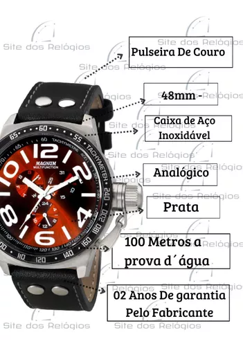 Relógio Magnum Masculino Ref: Ma31542v Casual Prateado