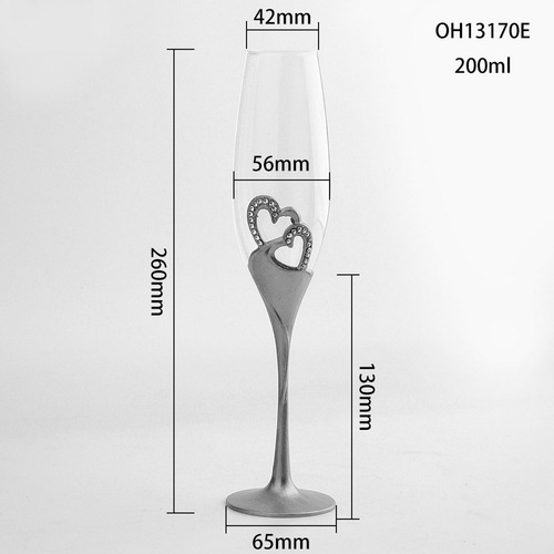 Vaso De Cóctel De Flauta De Champán De Tallo Largo Argén