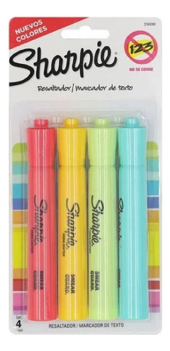 4 Resaltadores Sharpie Tank Colores Vivos Marcatexto Escolar