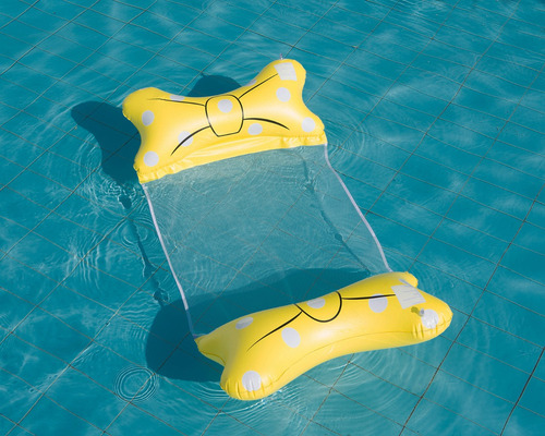 Boia Rede De Piscina Inflável - Divertida Flutue Na Água Cor Amarelo
